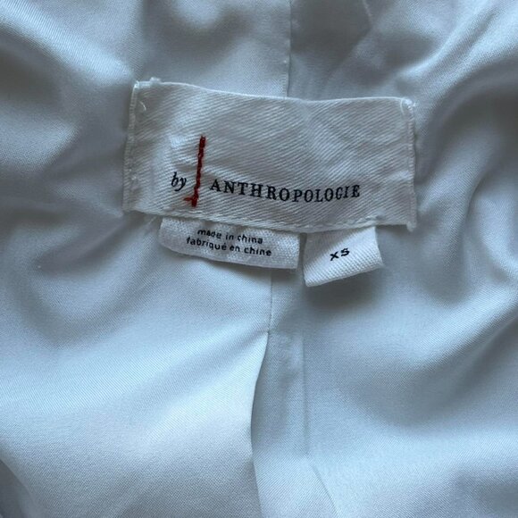 By Anthropologie White Button Up Crop Top Blazer, Womens XL Long Sleeve ButtonUp - Picture 3 of 8